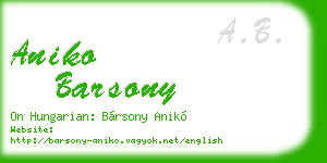 aniko barsony business card